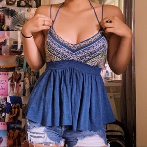 FREE PEOPLE NWT Embroidered Tank Top